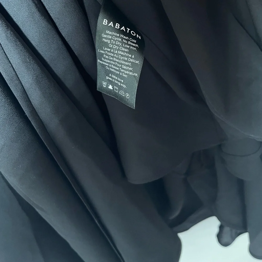 Babaton Artizia Dress Womens Small Black Wallace Wrap Mini Cocktail Party Date - Picture 7 of 7
